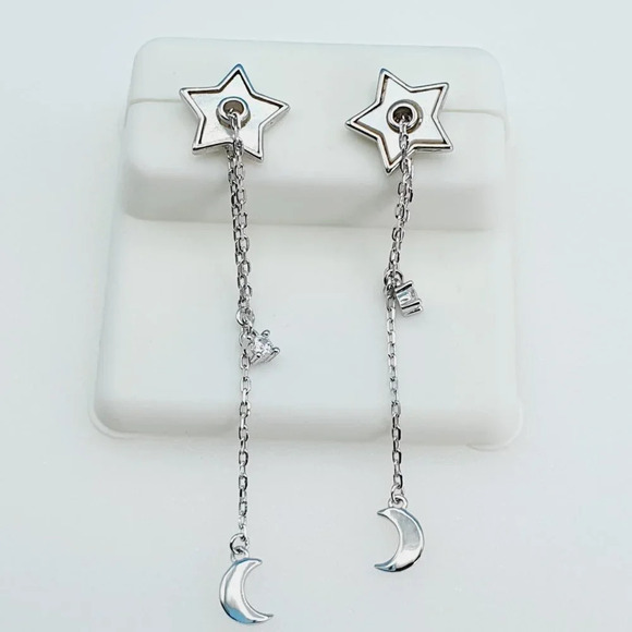 "925 Sterling Silver Cubic Zirconia Earrings, UU1P6A6114 - Picture 4 of 8